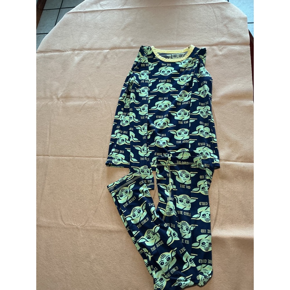 Star Wars Mandalorian Grogu Pajama Set Cuddl Duds The Child Navy Blue Large